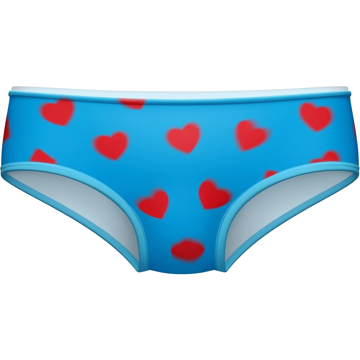 pairof womens briefs in blue with lots of red hearts on them. emoji