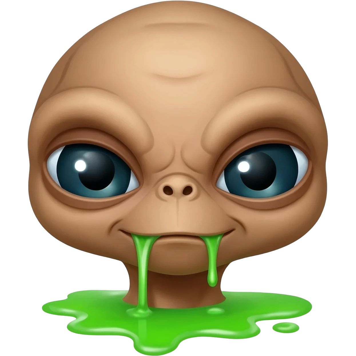 E.T. The Extra-Terrestrial from the movie puking green liquid emoji