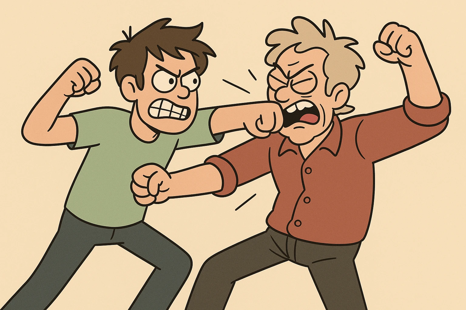 two people brawling, energetic, expressive, cartoon style emoji