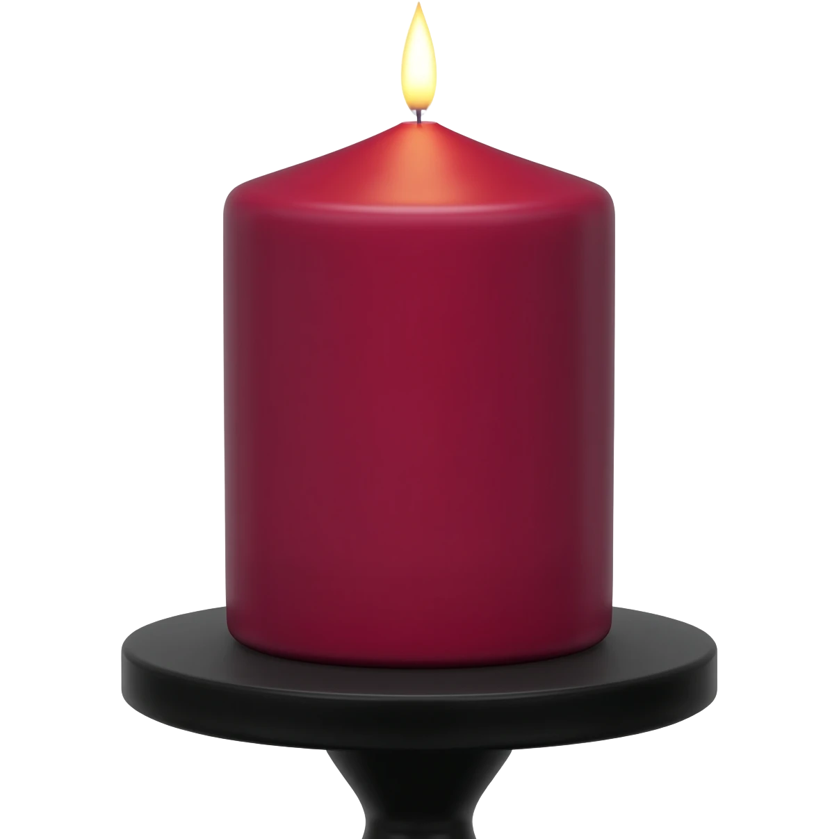 Dark-maroom-Red candle on a black stand emoji