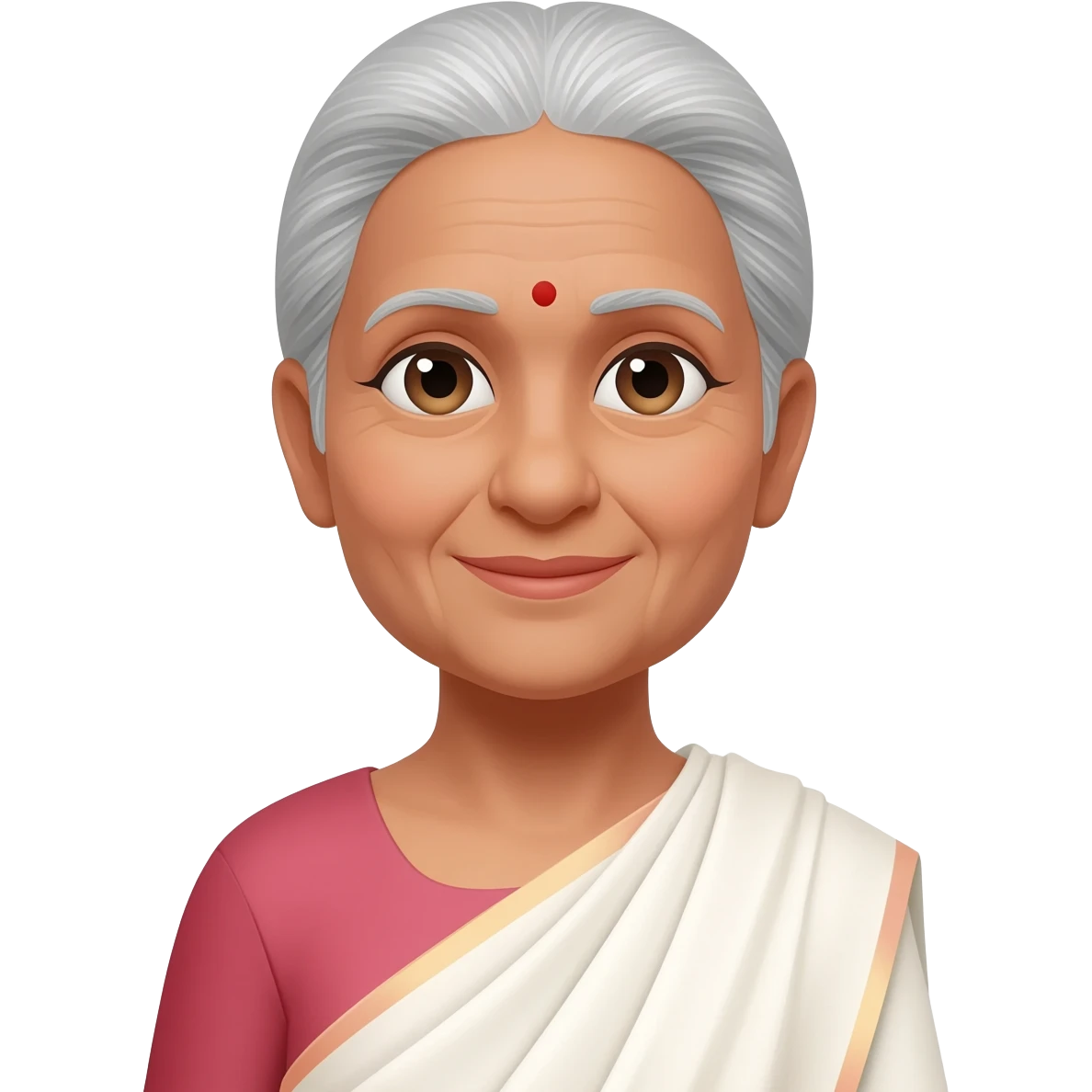 old lady in white saree emoji