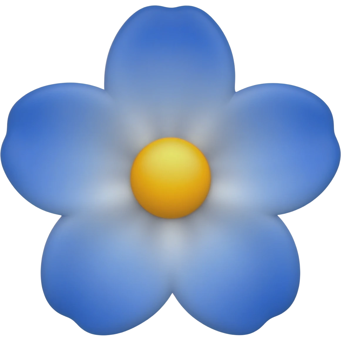 White and blue flower real emoji