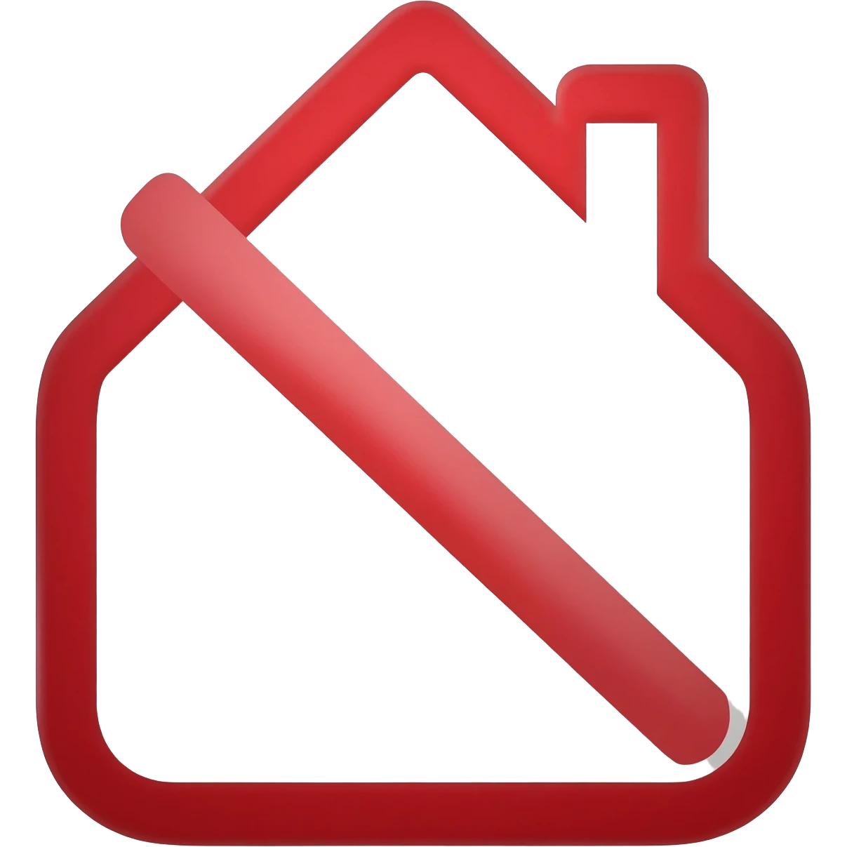 sign "no home" with a house emoji