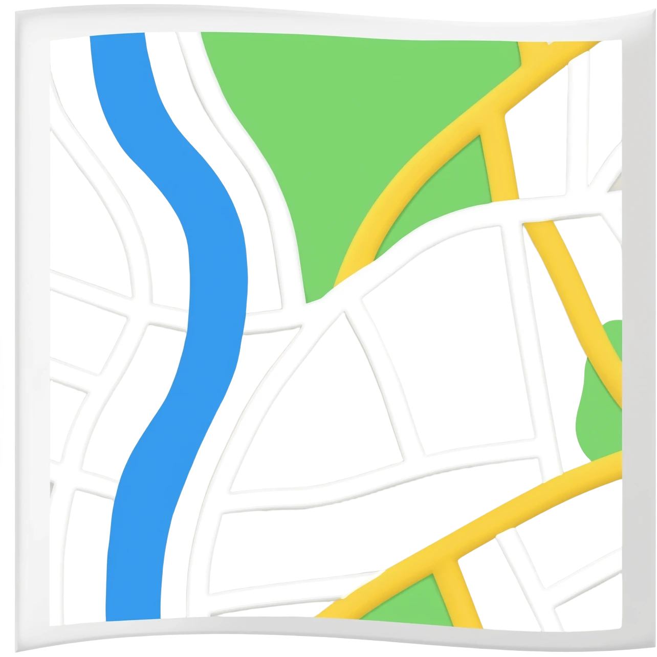 White paper 3d Google maps emoji