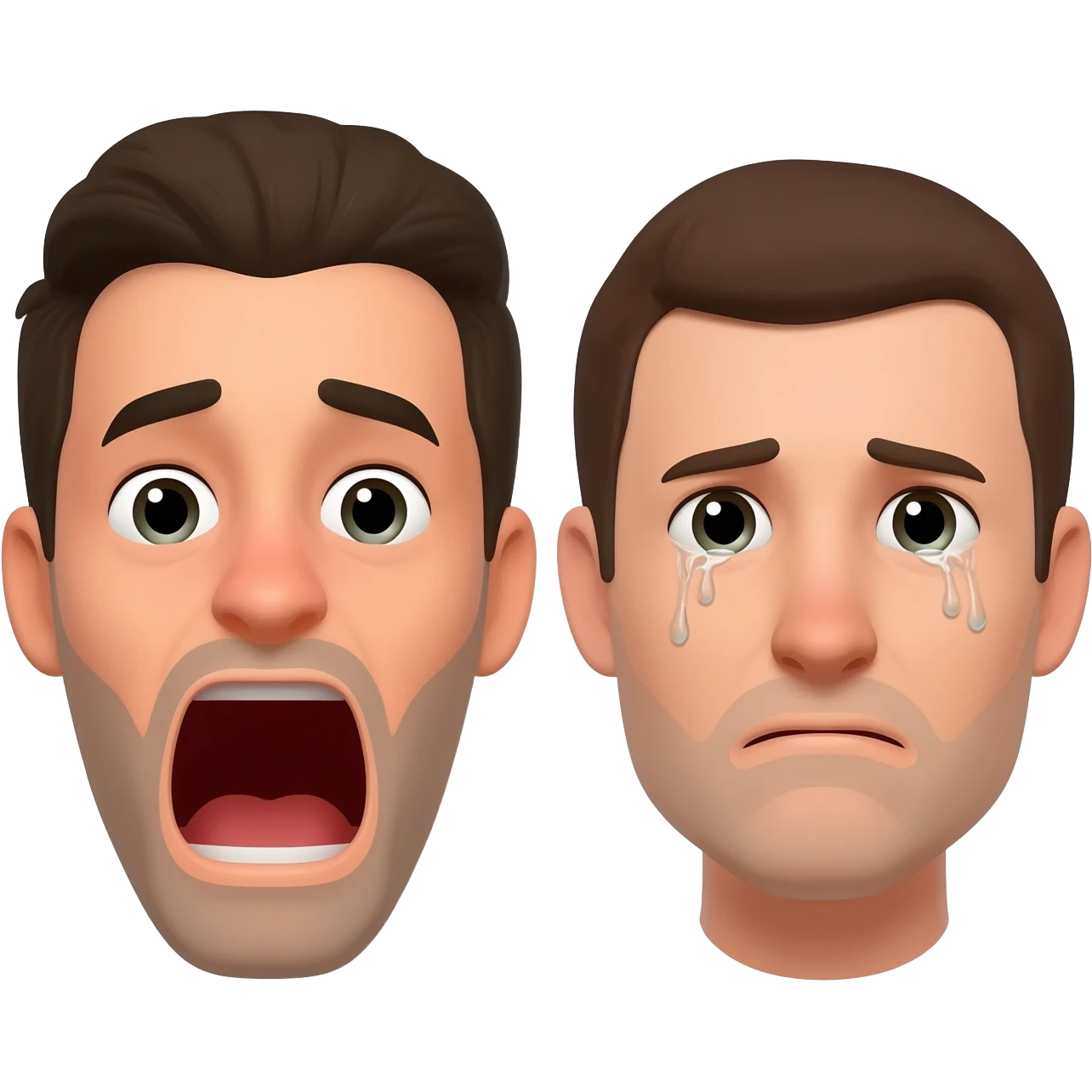 Screaming emoji + crying emoji emoji