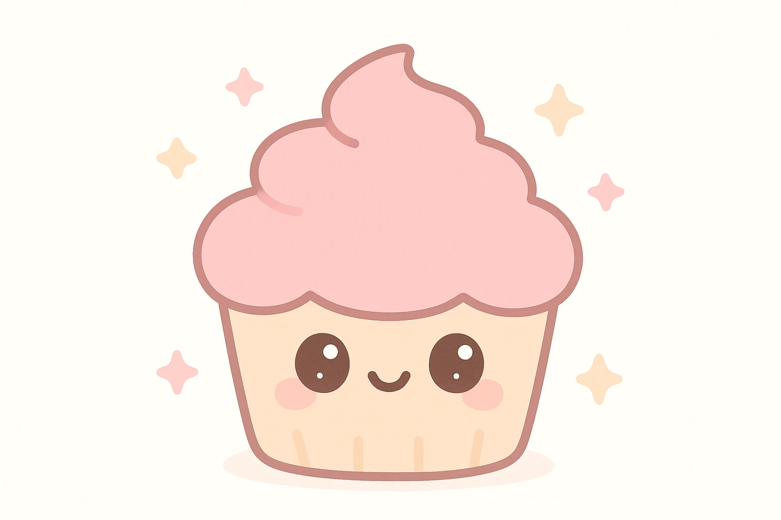 cupcake with pink icing emoji