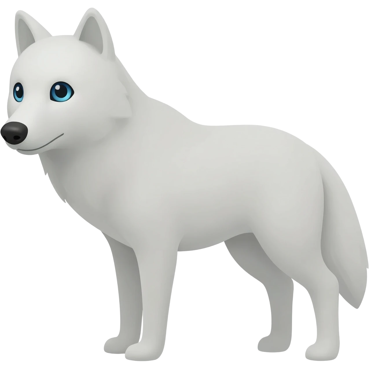 Sad white wolf with blue eyes emoji