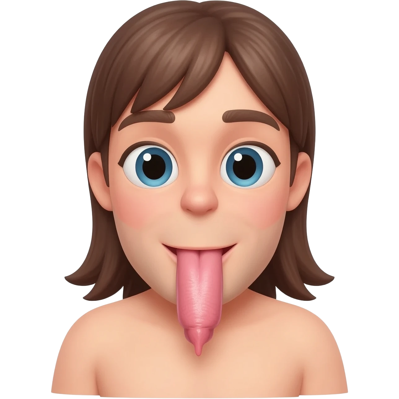 Girl sucking cock  of her dad  in her head in between his legs at the top naked emoji
