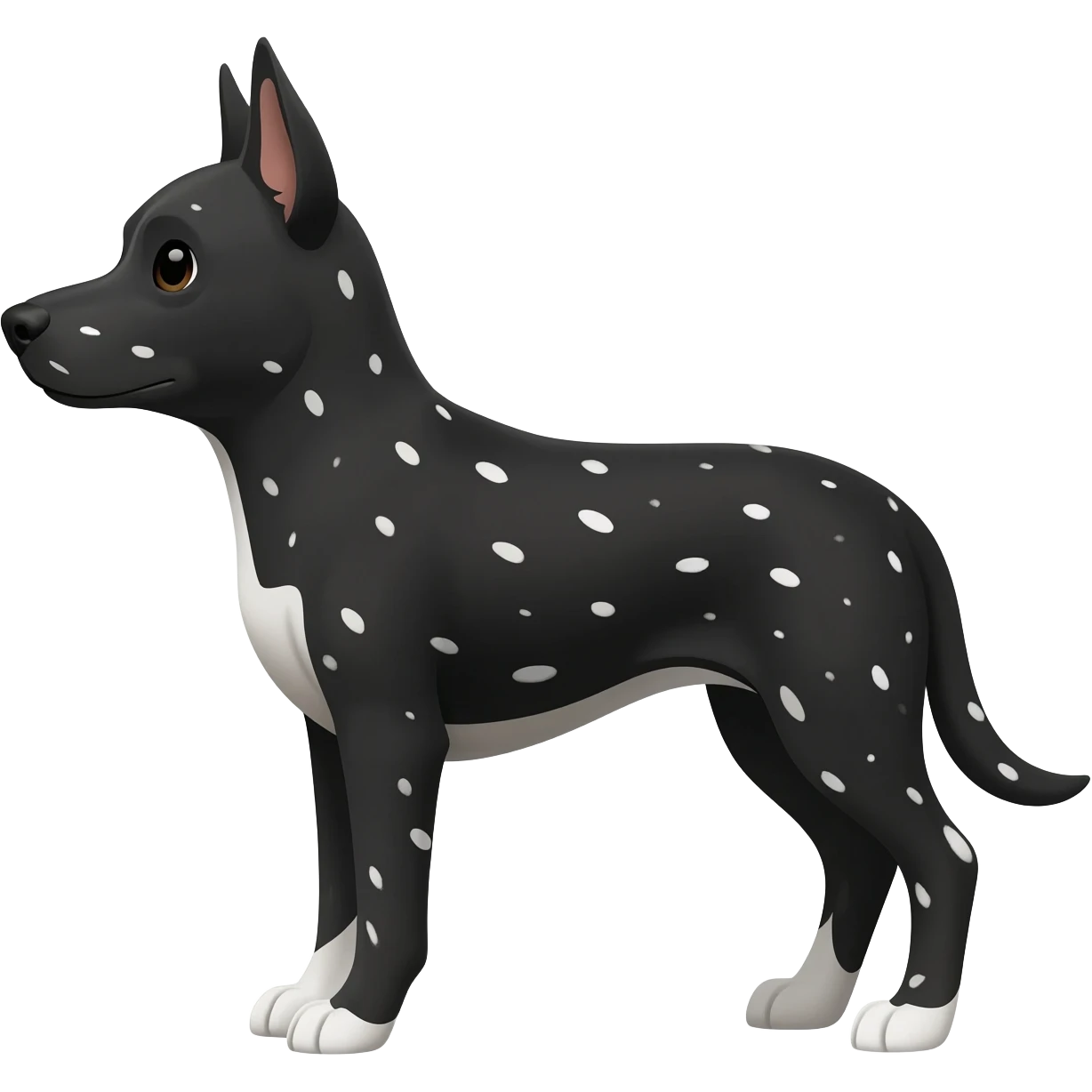 Un perro  negro con manchas blanca emoji