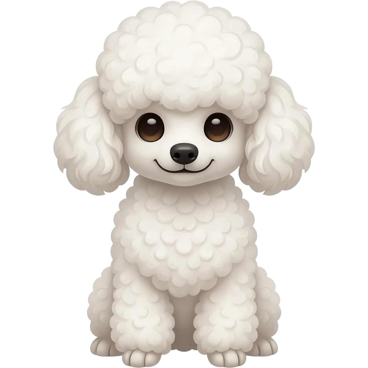 poodle sitting frontally emoji