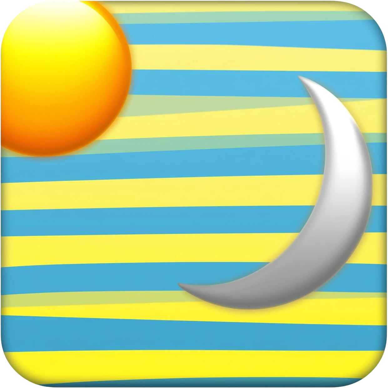Blue yellow stripes sun moon in the left corner emoji