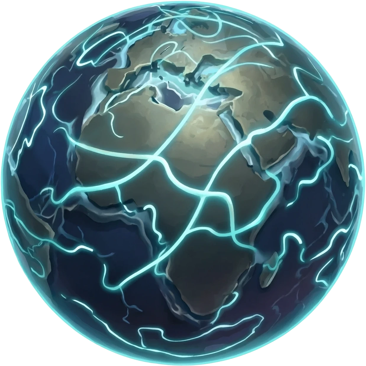 11. gigantic arcane globe spinning with glowing ley lines emoji