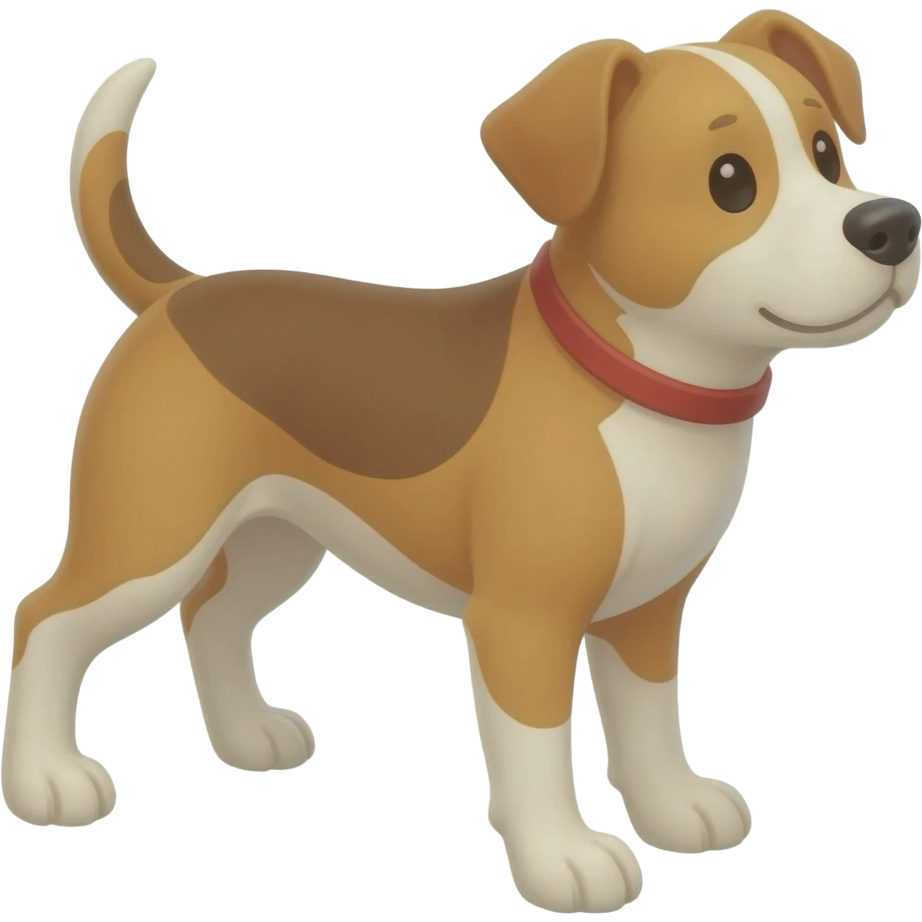 the dog looks contentedly to the right emoji