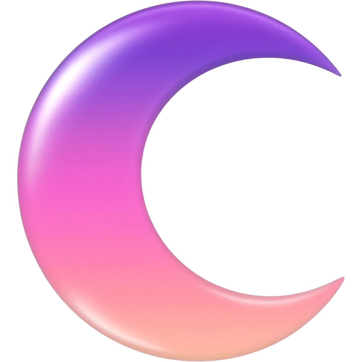 Shiny pastel rose-pink-lavender-violent-gradient crescent moon sunset aesthetic realistic real life scenery landscape emoji