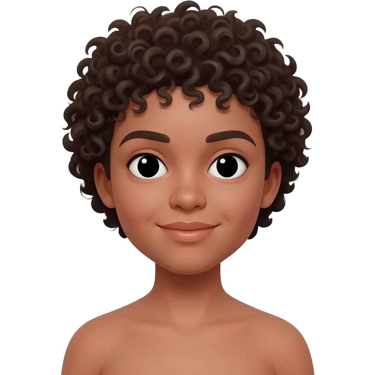 Topless with short curly hair emoji