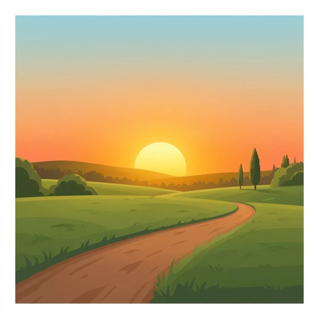 dirt path to the sunset emoji