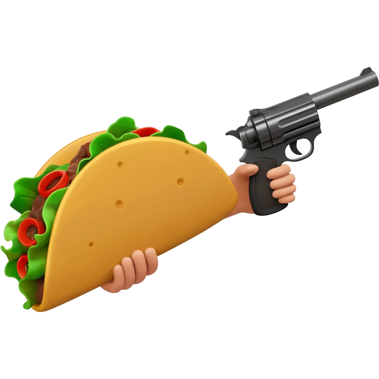 Taco holding a gun emoji