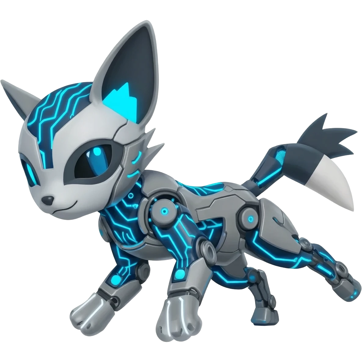 Modern Cyber Lombax-Fakémon-creature, full body emoji