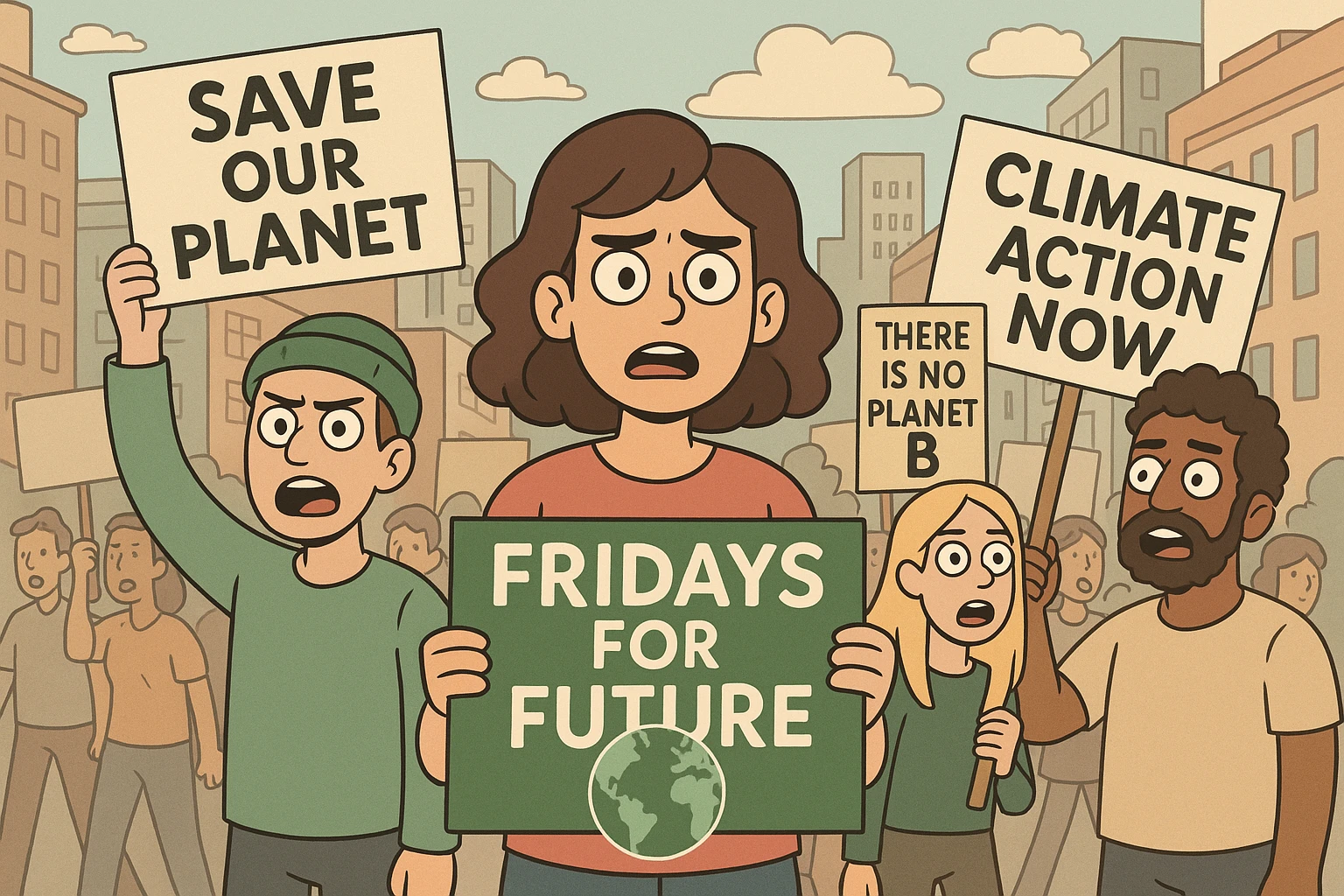 Fridays for Future the people in city emoji