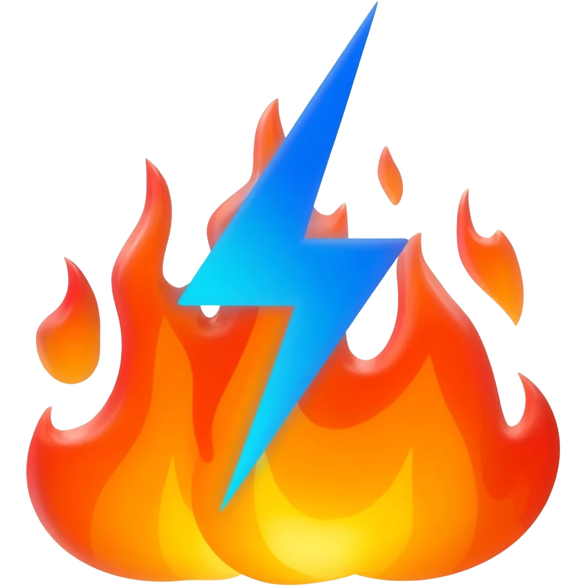 fire behind lightning emoji