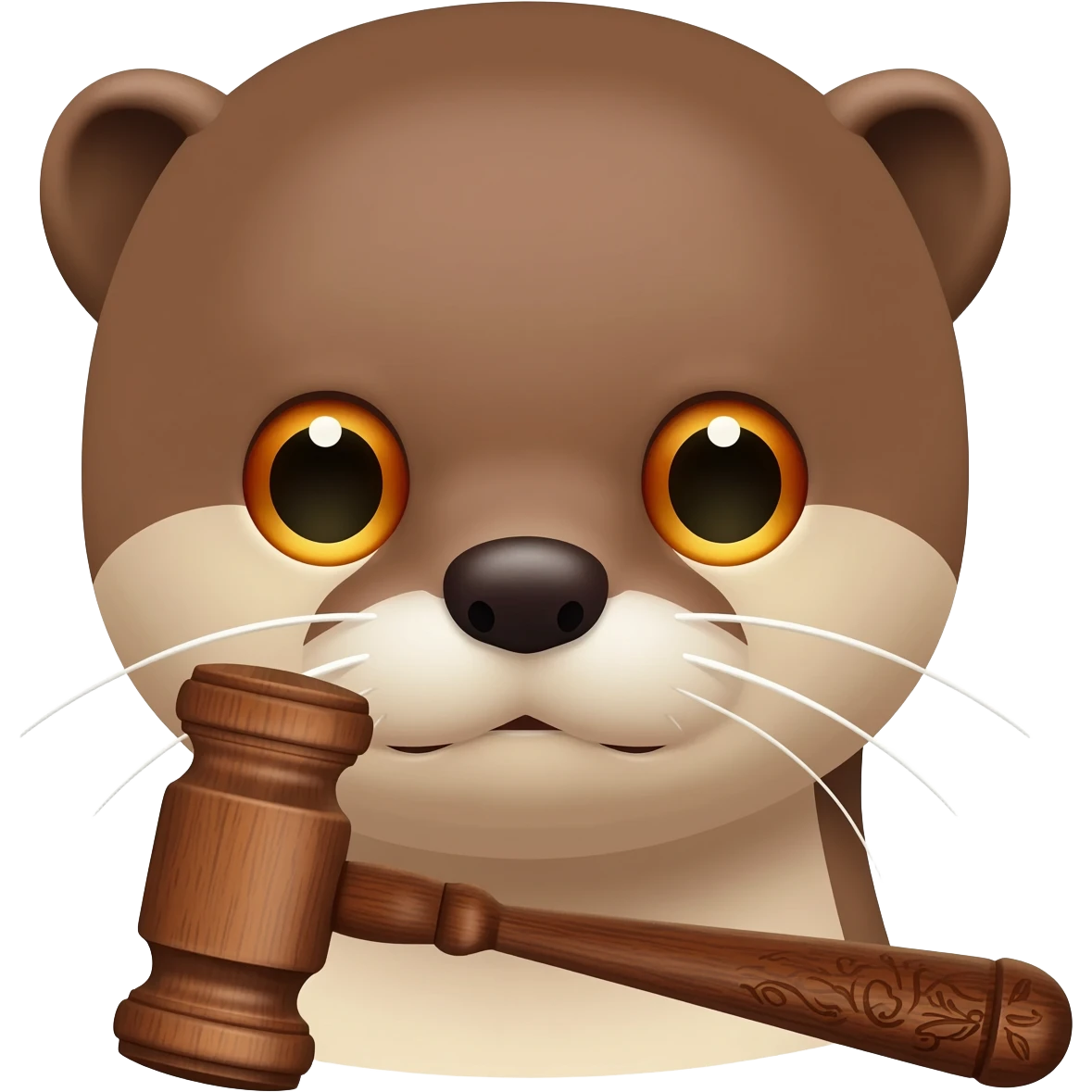 otter head, judge's gavel emoji