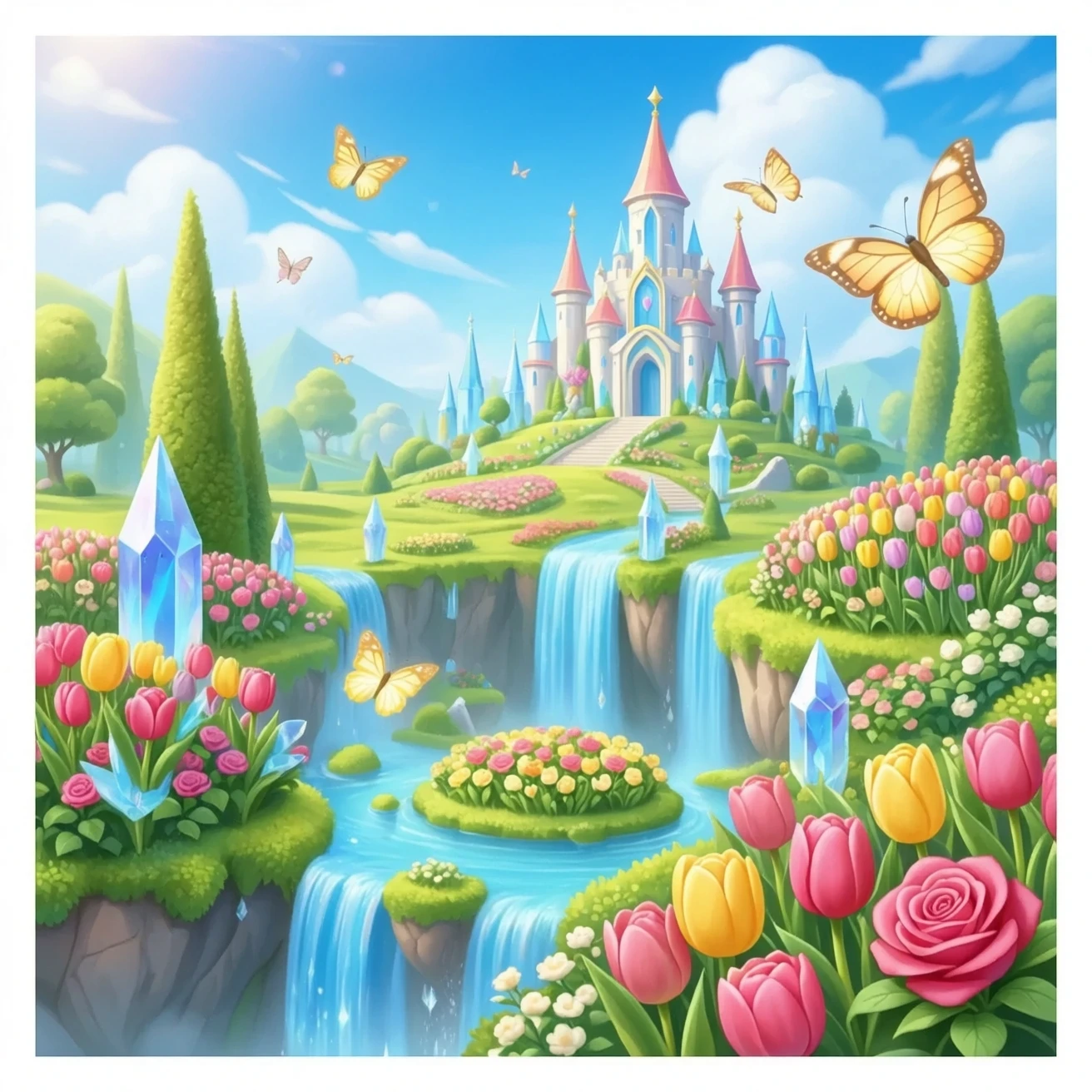 Fairy kingdom with flowers emoji
