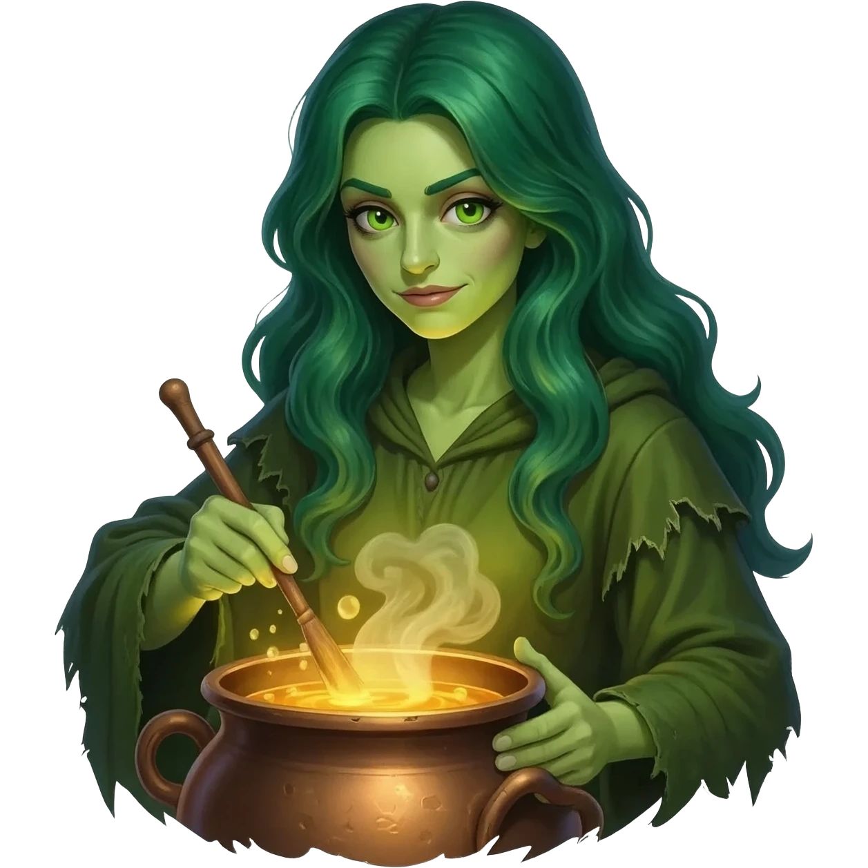 green witch cooking potion emoji