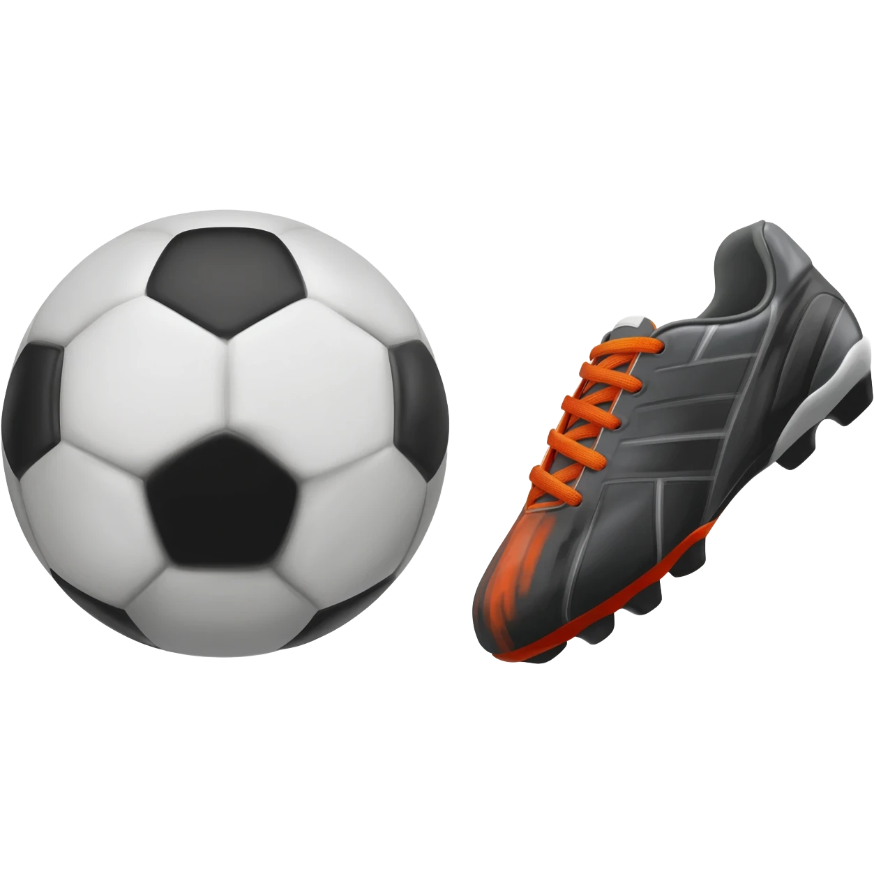 Soccer ball with soccer boot emoji