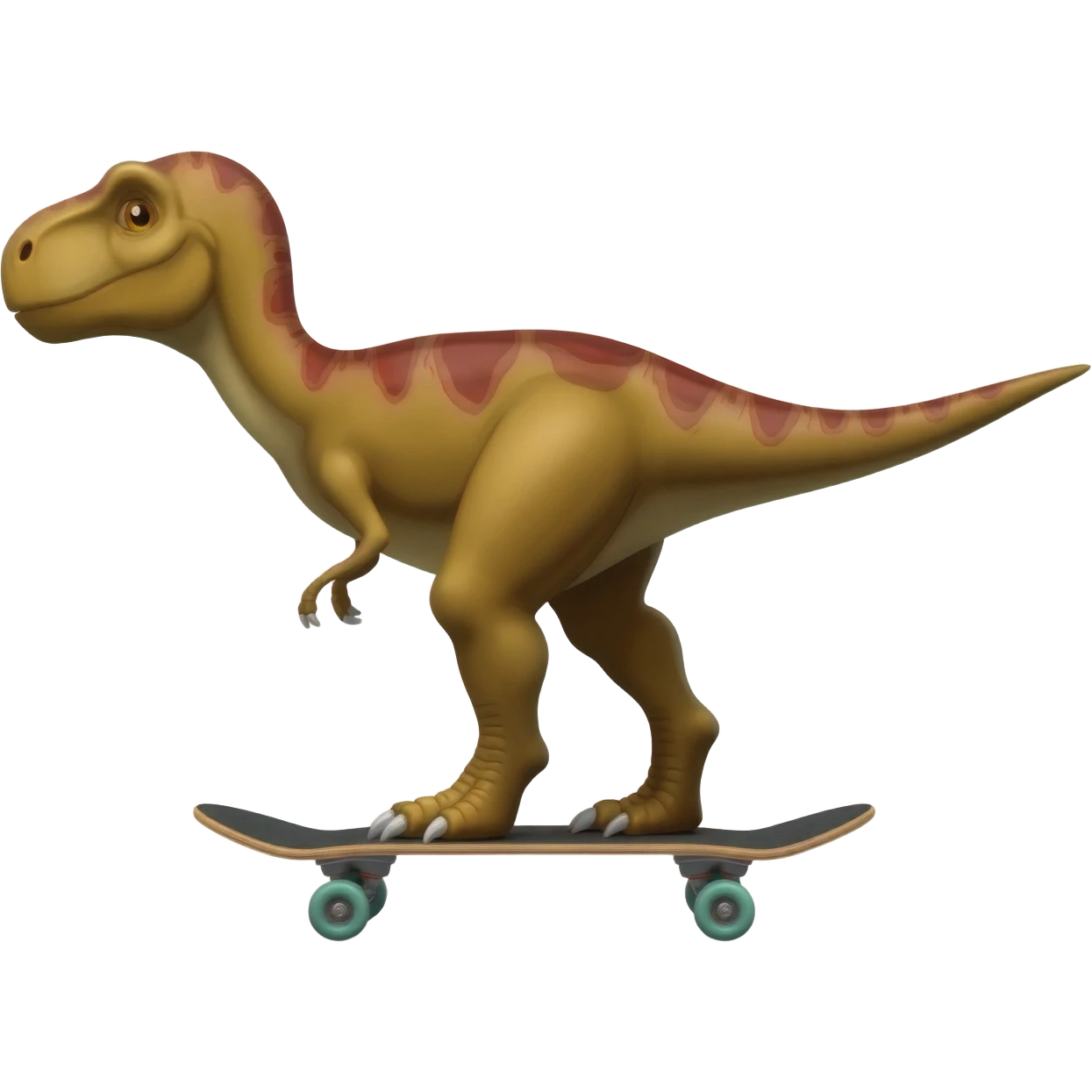 Dinosaur on a skateboard emoji
