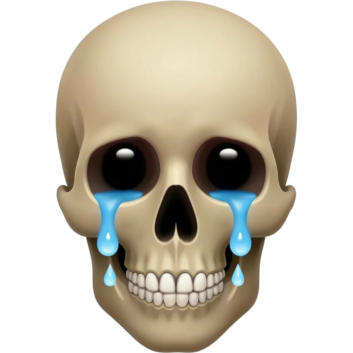 Skull crying heart tears down face emoji