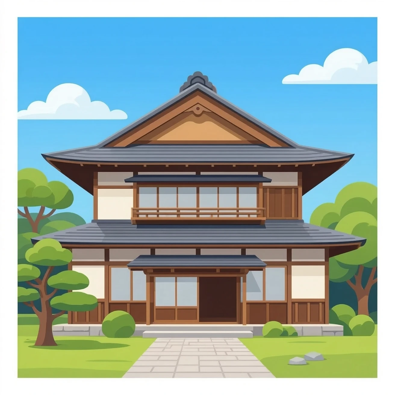 japanese mansion, front view emoji