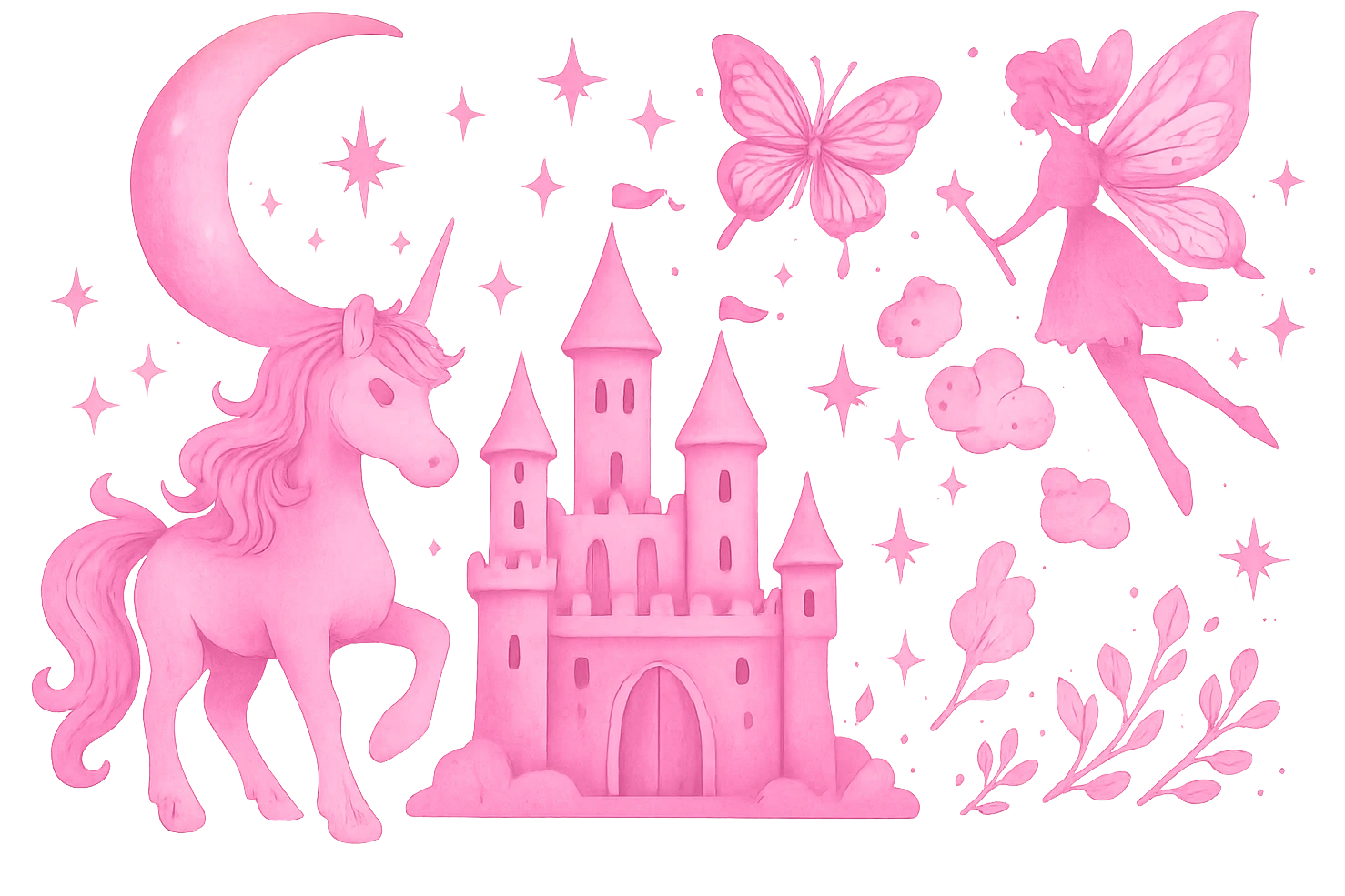 pink fantasy, no background emoji
