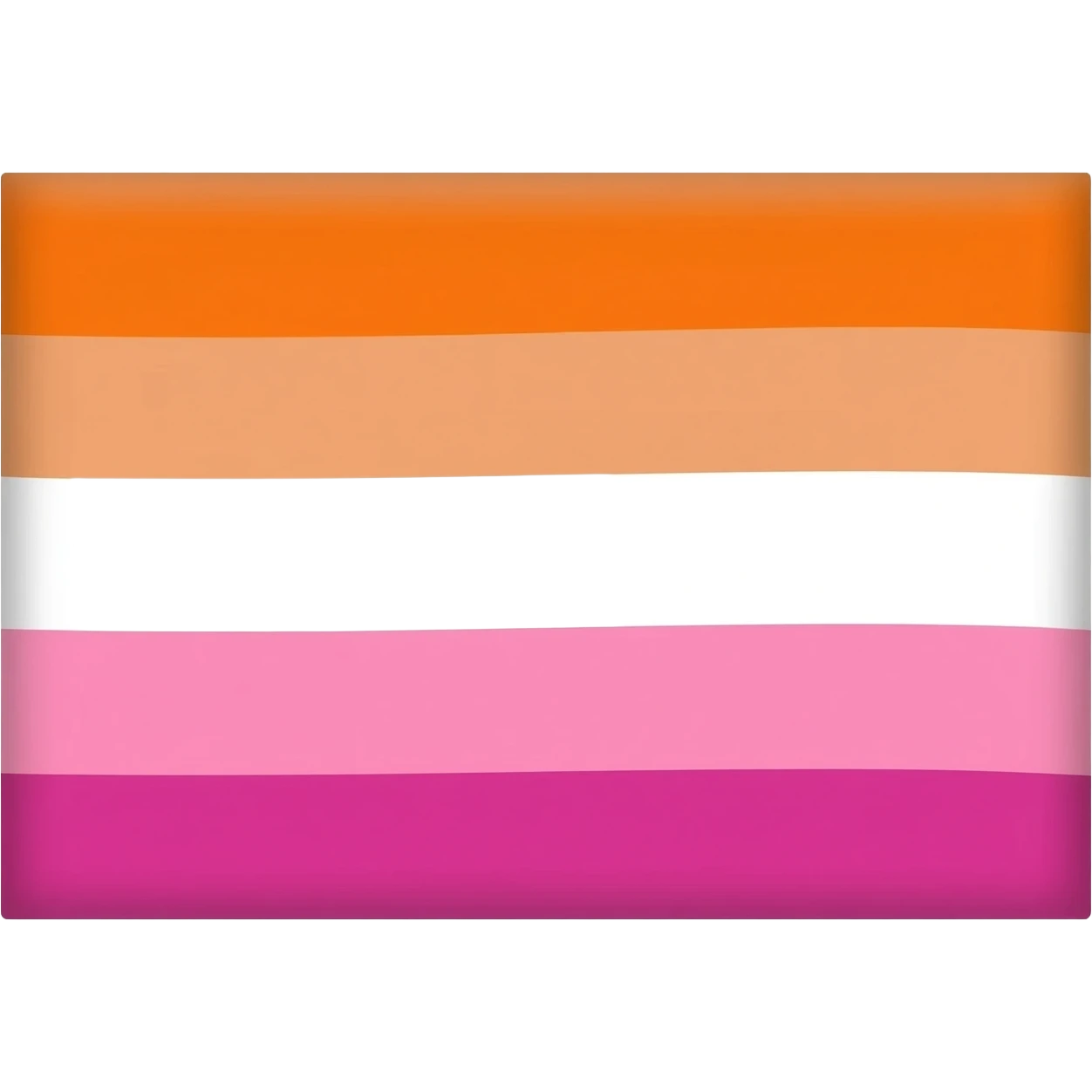 lesbian flag with all five colors (two shades of orange, white, two shades of pink) emoji