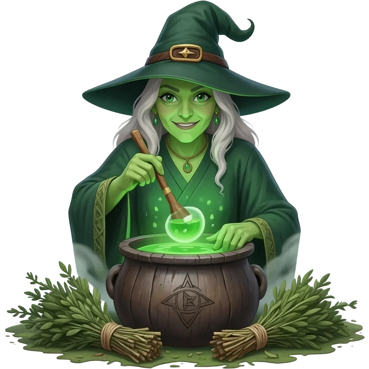 green witch cooking potion emoji