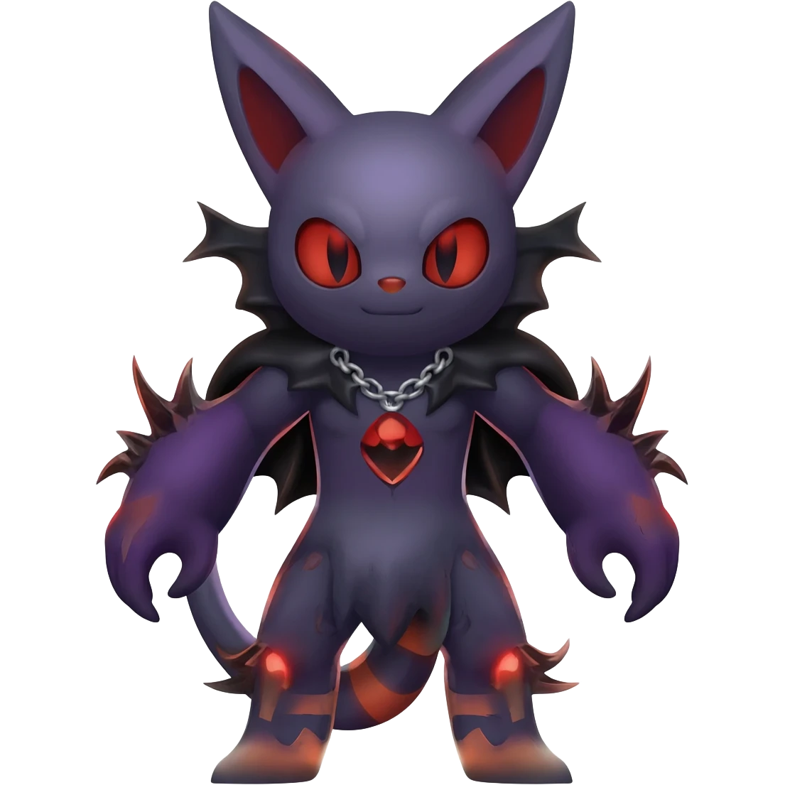 Edgy Spooky Gothic Evil Duskull-Salandit-Umbreon-Fakémon-hybrid-creature (full body)  emoji