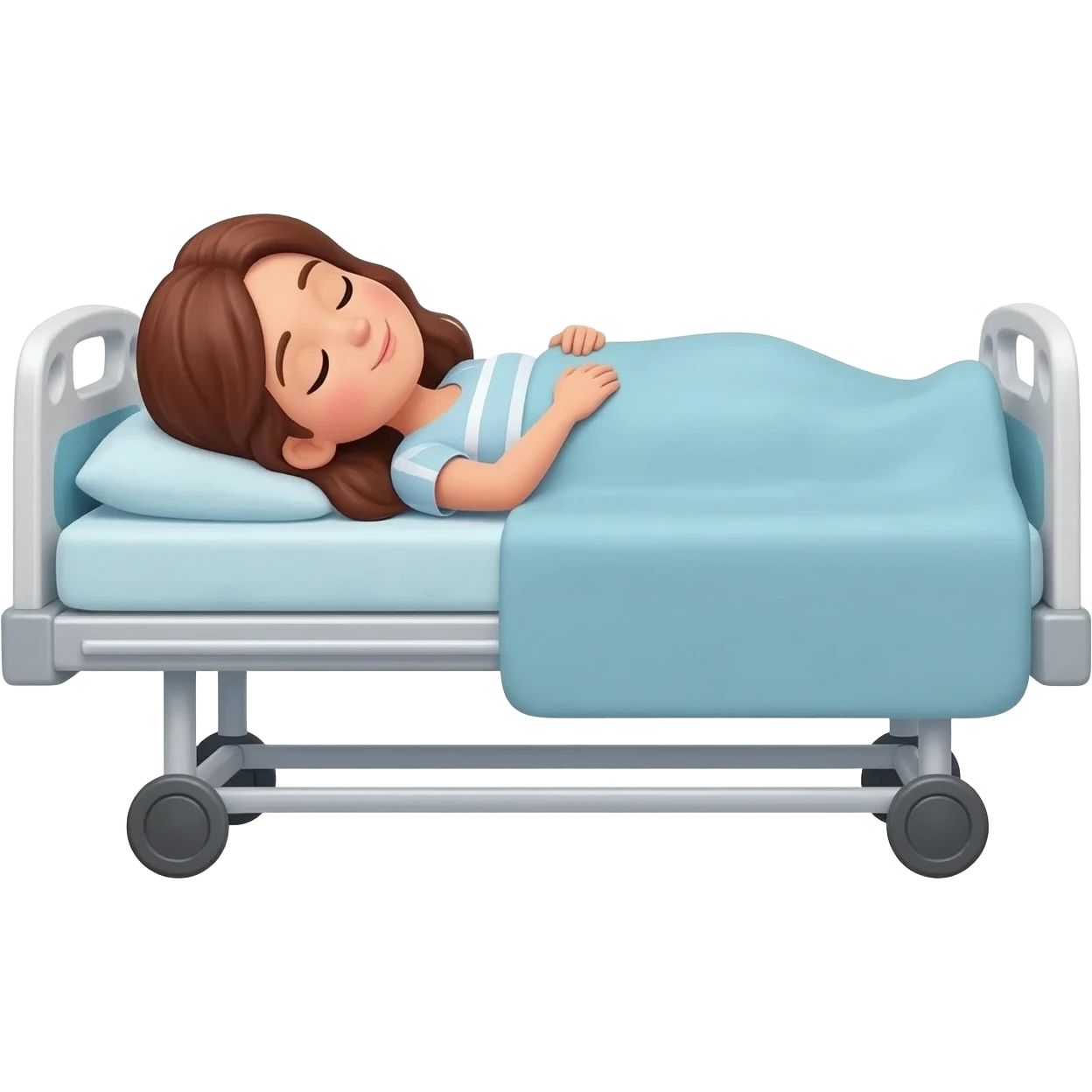 A chestnut woman in recovry position emoji