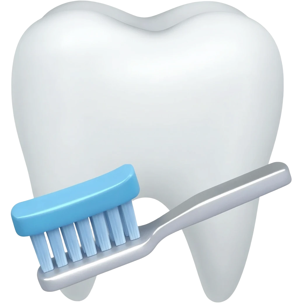 A tooth being brushed and giving off shine emoji