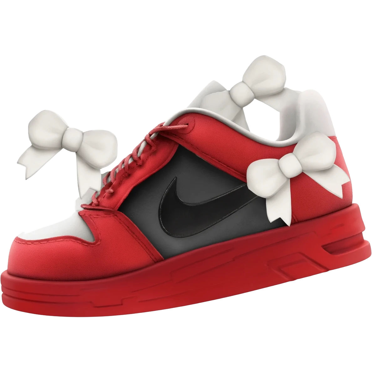 Red black Nike with white bows emoji