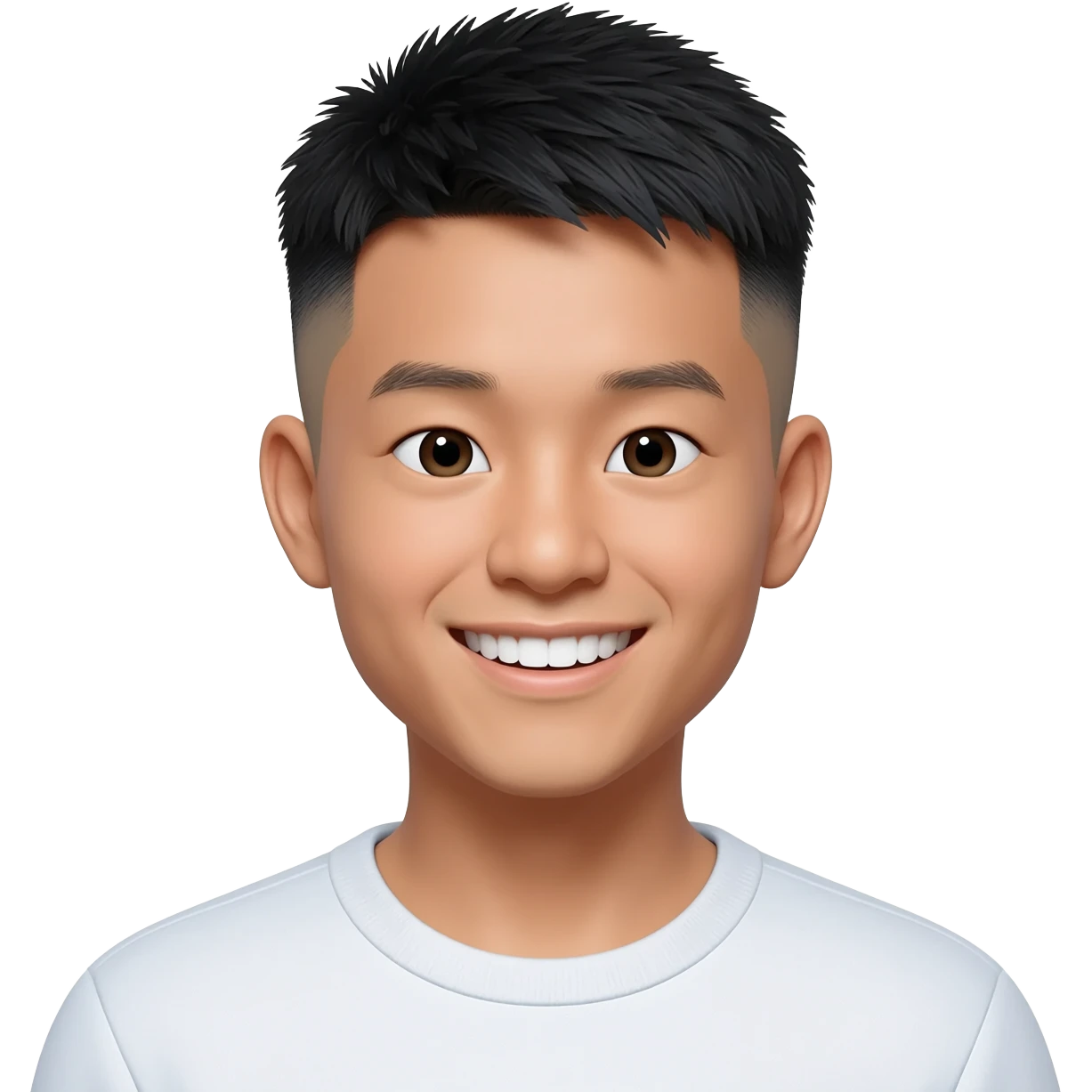 Filipino Chinese young man at 25 years old fade hair cut emoji