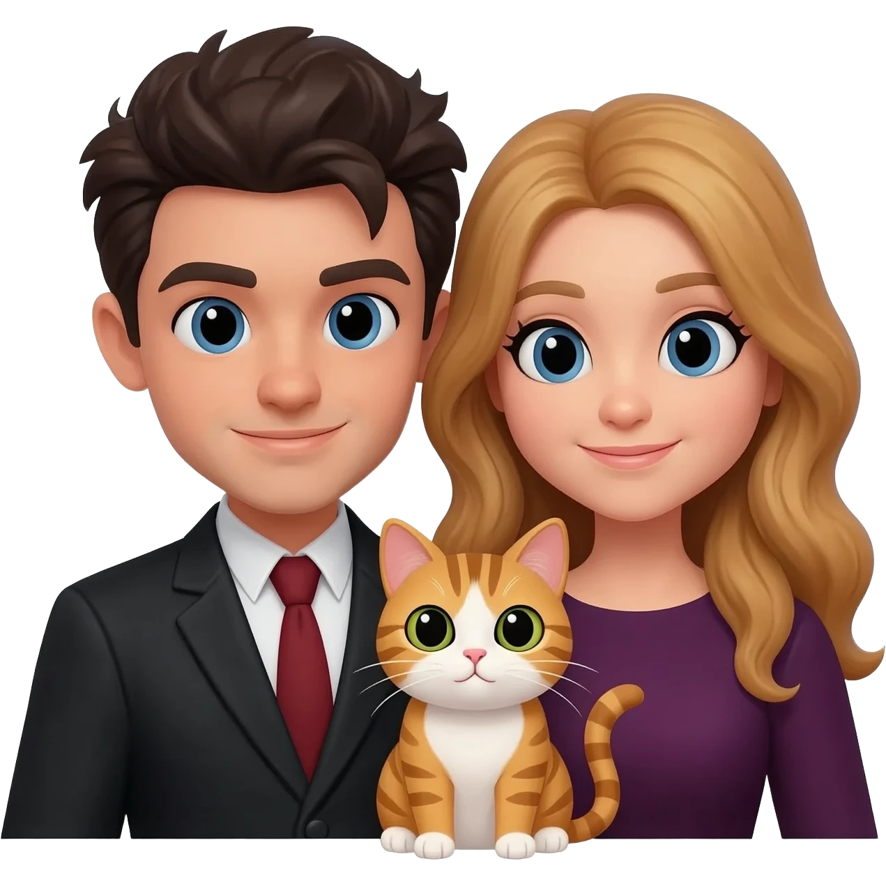 magician couple and their pet cat emoji