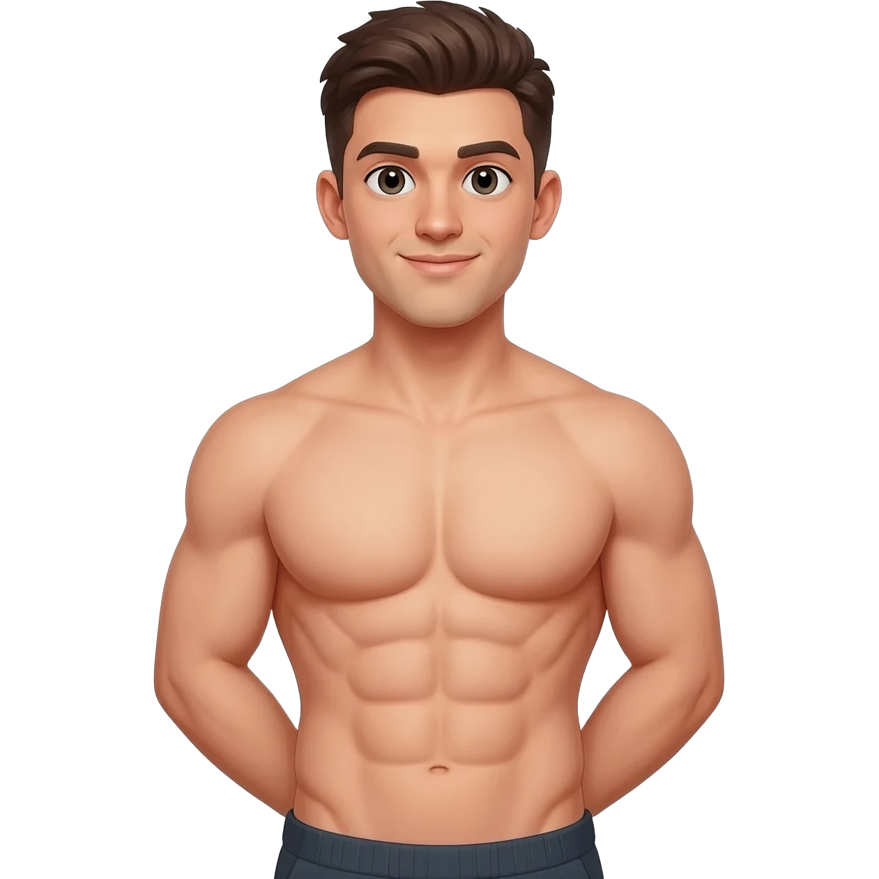 Focus on male 6 pack abs emoji