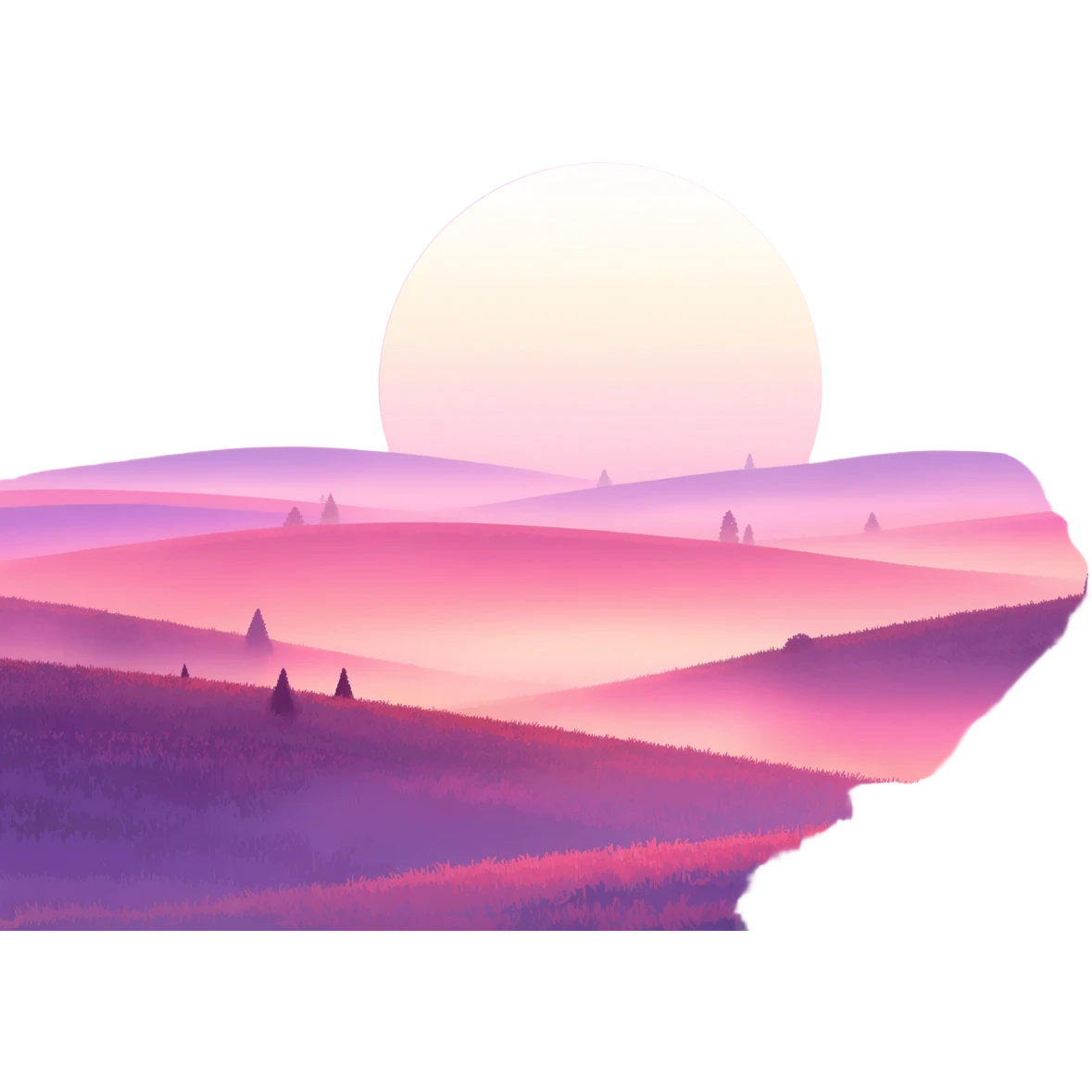 Shiny pastel rose-pink-lavender-violent-gradient sunset aesthetic realistic real life scenery landscape sunrise aesthetic landscape scenery scenic background emoji