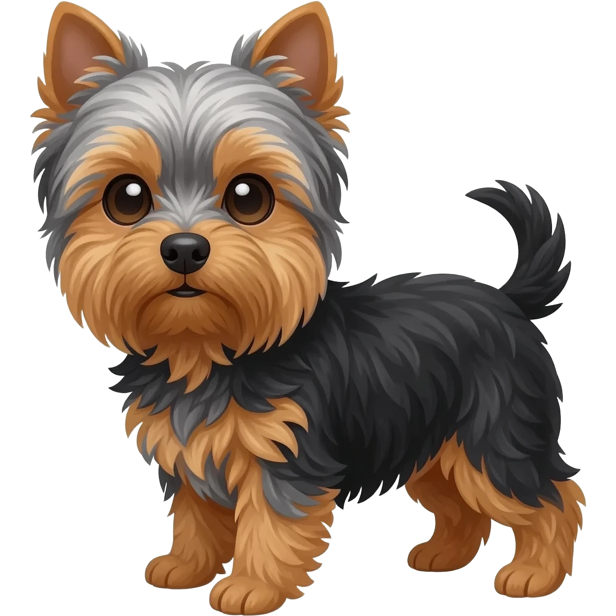 5 month old female yorkiepoo with silver hiar on top and black and brown body emoji