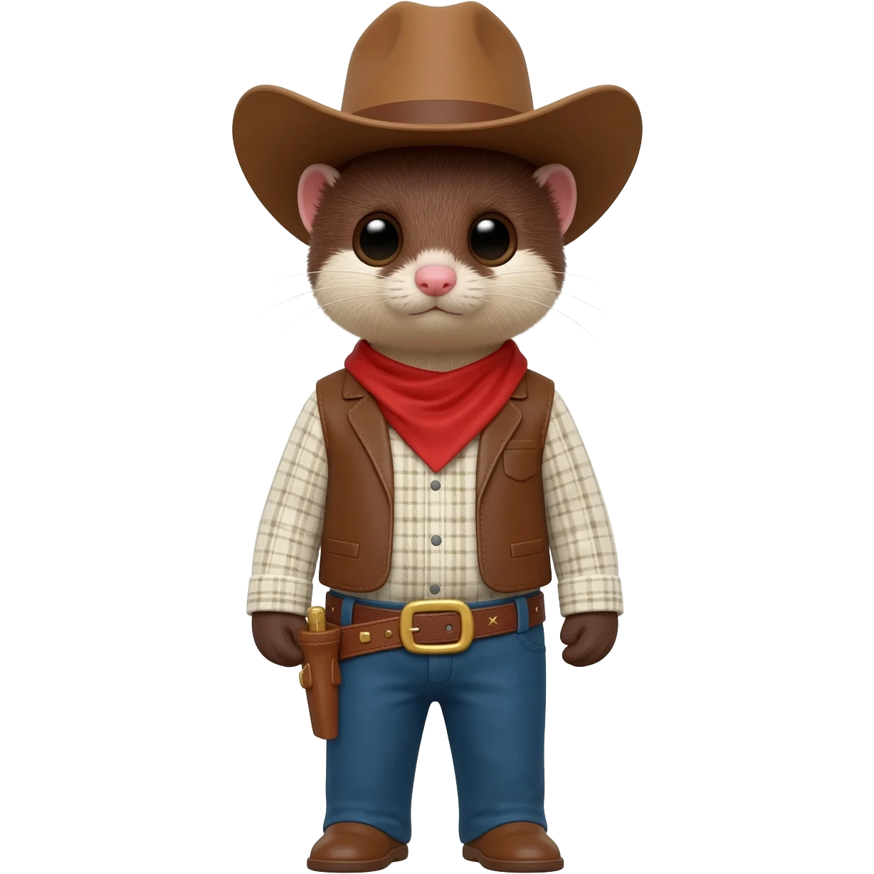 Mink with cowboy outfit emoji