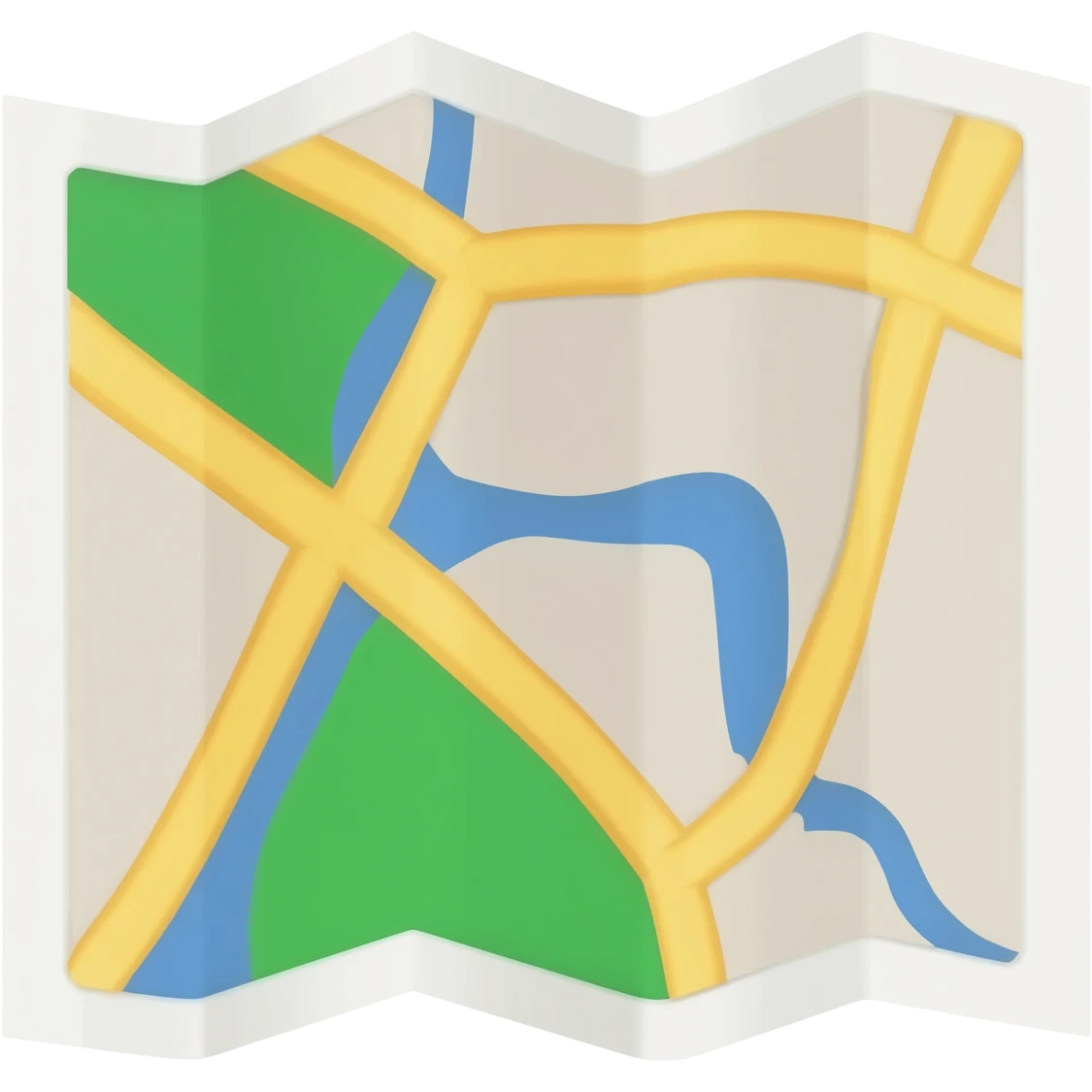 White paper 3d Google maps emoji