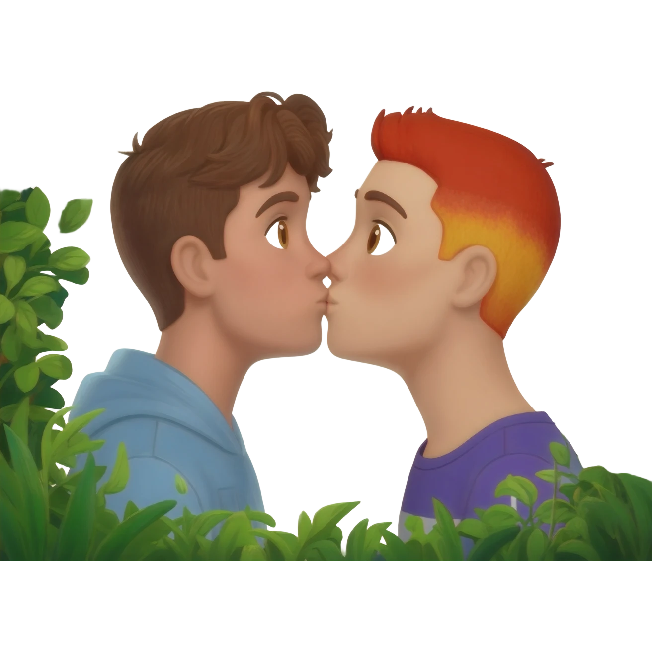 A cute super secret love story that society will never accept with green asthetic emoji