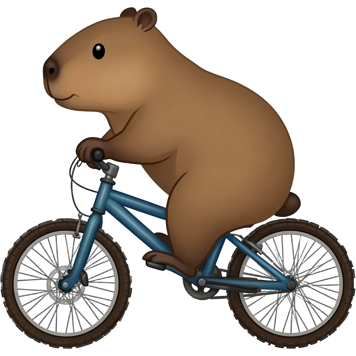 a capybara riding a bmx emoji