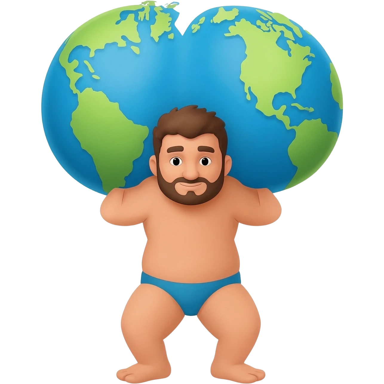 Atlas carrying the world on his shoulders emoji
