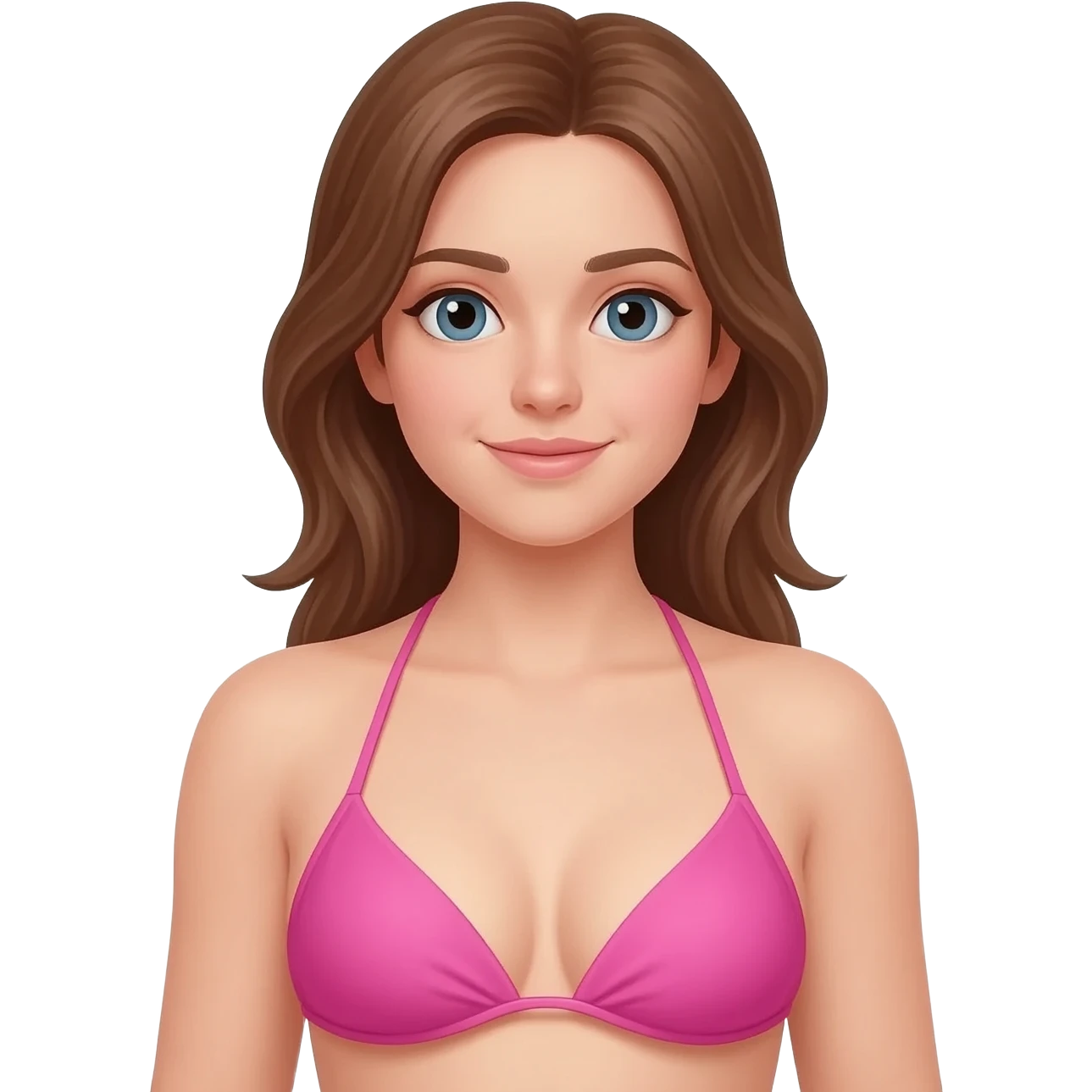 Junge mädchen brüste im rosa bikini emoji