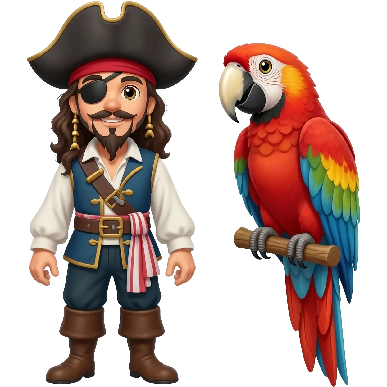 pirate and parrot emoji
